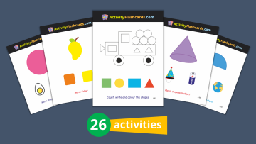 Colors and Shapes Flash Cards for Kindergarten